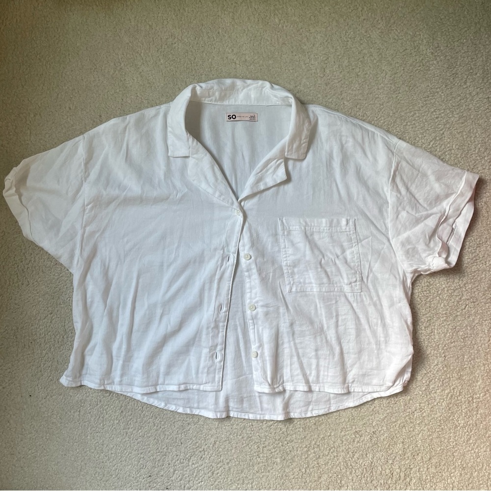 SO Cropped Linen Shirt!